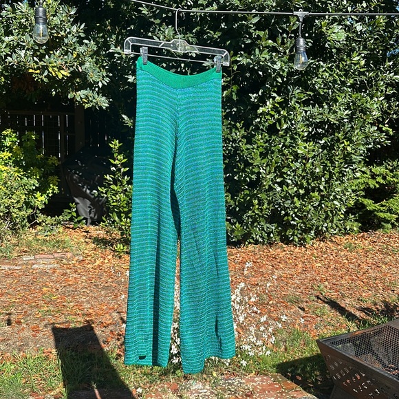 Calle Del Mar Crochet Striped Pants Sz Small - Picture 2 of 4